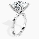 10kt White Gold Magnolia Texture Solitaire Lab Diamond Ring standing product image one