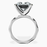 10kt White Gold Magnolia Texture Solitaire Lab Diamond Ring side right image one