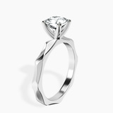 10kt White Gold Magnolia Texture Solitaire Lab Diamond Ring standing product image one