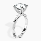 10kt White Gold Magnolia Texture Solitaire Lab Diamond Ring standing product image one