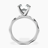 10kt White Gold Magnolia Texture Solitaire Lab Diamond Ring side right image one