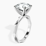 10kt White Gold Magnolia Texture Solitaire Lab Diamond Ring standing product image one