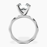 10kt White Gold Magnolia Texture Solitaire Lab Diamond Ring side right image one