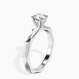 10kt White Gold Magnolia Texture Solitaire Lab Diamond Ring standing product image one