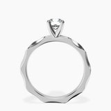 10kt White Gold Magnolia Texture Solitaire Lab Diamond Ring side right image one