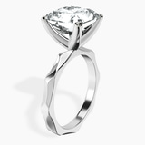 10kt White Gold Magnolia Texture Solitaire Lab Diamond Ring standing product image one