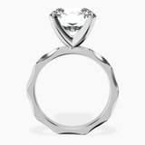 10kt White Gold Magnolia Texture Solitaire Lab Diamond Ring side right image one