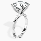 10kt White Gold Magnolia Texture Solitaire Lab Diamond Ring standing product image one