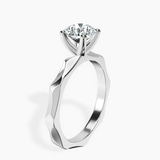 10kt White Gold Magnolia Texture Solitaire Lab Diamond Ring standing product image one