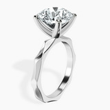 10kt White Gold Magnolia Texture Solitaire Lab Diamond Ring standing product image one