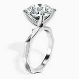 10kt White Gold Magnolia Texture Solitaire Lab Diamond Ring standing product image one