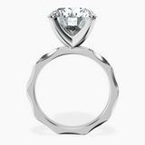 10kt White Gold Magnolia Texture Solitaire Lab Diamond Ring side right image one