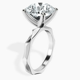 10kt White Gold Magnolia Texture Solitaire Lab Diamond Ring standing product image one