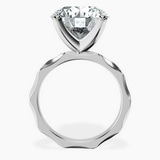 10kt White Gold Magnolia Texture Solitaire Lab Diamond Ring side right image one