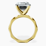 10kt Yellow Gold Magnolia Texture Solitaire Lab Diamond Ring side right image one