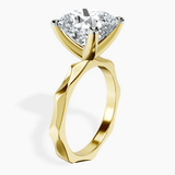 10kt Yellow Gold Magnolia Texture Solitaire Lab Diamond Ring standing product image one