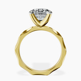10kt Yellow Gold Magnolia Texture Solitaire Lab Diamond Ring side right image one