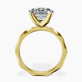 14kt Yellow Gold Magnolia Texture Solitaire Lab Diamond Ring side right image one