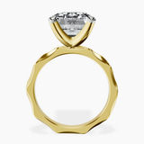 10kt Yellow Gold Magnolia Texture Solitaire Lab Diamond Ring side right image one