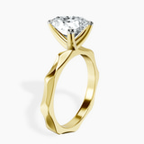 14kt Yellow Gold Magnolia Texture Solitaire Lab Diamond Ring standing product image one