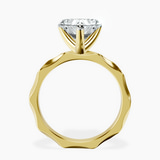 14kt Yellow Gold Magnolia Texture Solitaire Lab Diamond Ring side right image one