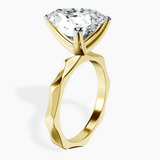 14kt Yellow Gold Magnolia Texture Solitaire Lab Diamond Ring standing product image one