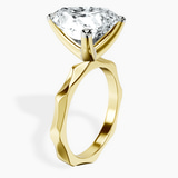 10kt Yellow Gold Magnolia Texture Solitaire Lab Diamond Ring standing product image one