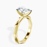 9ct Yellow Gold Magnolia Texture Solitaire Lab Diamond Ring standing product image one