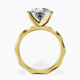 10kt Yellow Gold Magnolia Texture Solitaire Lab Diamond Ring side right image one