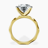 10kt Yellow Gold Magnolia Texture Solitaire Lab Diamond Ring side right image one