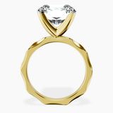 10kt Yellow Gold Magnolia Texture Solitaire Lab Diamond Ring side right image one