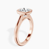 14kt Rose Gold Calliope Bezel Floating Solitaire Lab Diamond Ring standing product image one