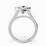 14kt White Gold Calliope Bezel Floating Solitaire Lab Diamond Ring side right image one
