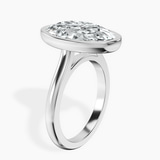 10kt White Gold Calliope Bezel Floating Solitaire Lab Diamond Ring standing product image one