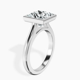 10kt White Gold Calliope Bezel Floating Solitaire Lab Diamond Ring standing product image one