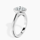 10kt White Gold Calliope Bezel Floating Solitaire Lab Diamond Ring standing product image one