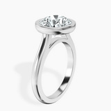 10kt White Gold Calliope Bezel Floating Solitaire Lab Diamond Ring standing product image one