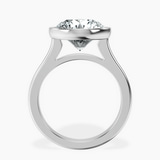 10kt White Gold Calliope Bezel Floating Solitaire Lab Diamond Ring side right image one