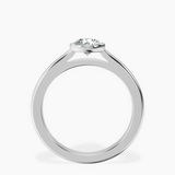 10kt White Gold Calliope Bezel Floating Solitaire Lab Diamond Ring side right image one