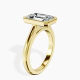 10kt Yellow Gold Calliope Bezel Floating Solitaire Lab Diamond Ring standing product image one