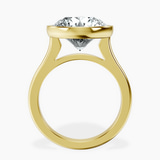 14kt Yellow Gold Calliope Bezel Floating Solitaire Lab Diamond Ring side right image one