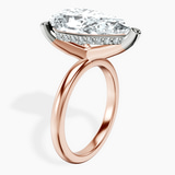 14kt Rose Gold Mildred Hidden Halo Solitaire Lab Diamond Ring standing product image one