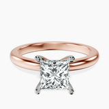 14kt Rose Gold Mildred Hidden Halo Solitaire Lab Diamond Ring front image
