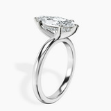10kt White Gold Mildred Hidden Halo Solitaire Lab Diamond Ring standing product image one