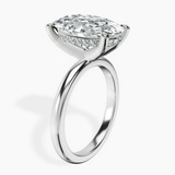 18kt White Gold Mildred Hidden Halo Solitaire Lab Diamond Ring standing product image one