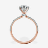 14kt Rose Gold Mereia Secret Halo Lab Diamond Ring side right image one
