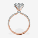 18kt Rose Gold Mereia Secret Halo Lab Diamond Ring side right image one