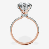 10kt Rose Gold Mereia Secret Halo Lab Diamond Ring side right image one