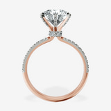 18kt Rose Gold Mereia Secret Halo Lab Diamond Ring side right image one