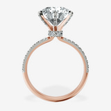 14kt Rose Gold Mereia Secret Halo Lab Diamond Ring side right image one